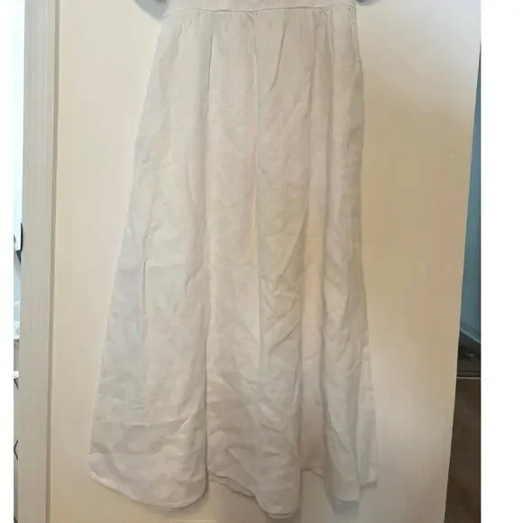 Madewell Cassie Button-Front Midi Dress in Linen White Size XS - Picture 9 of 9